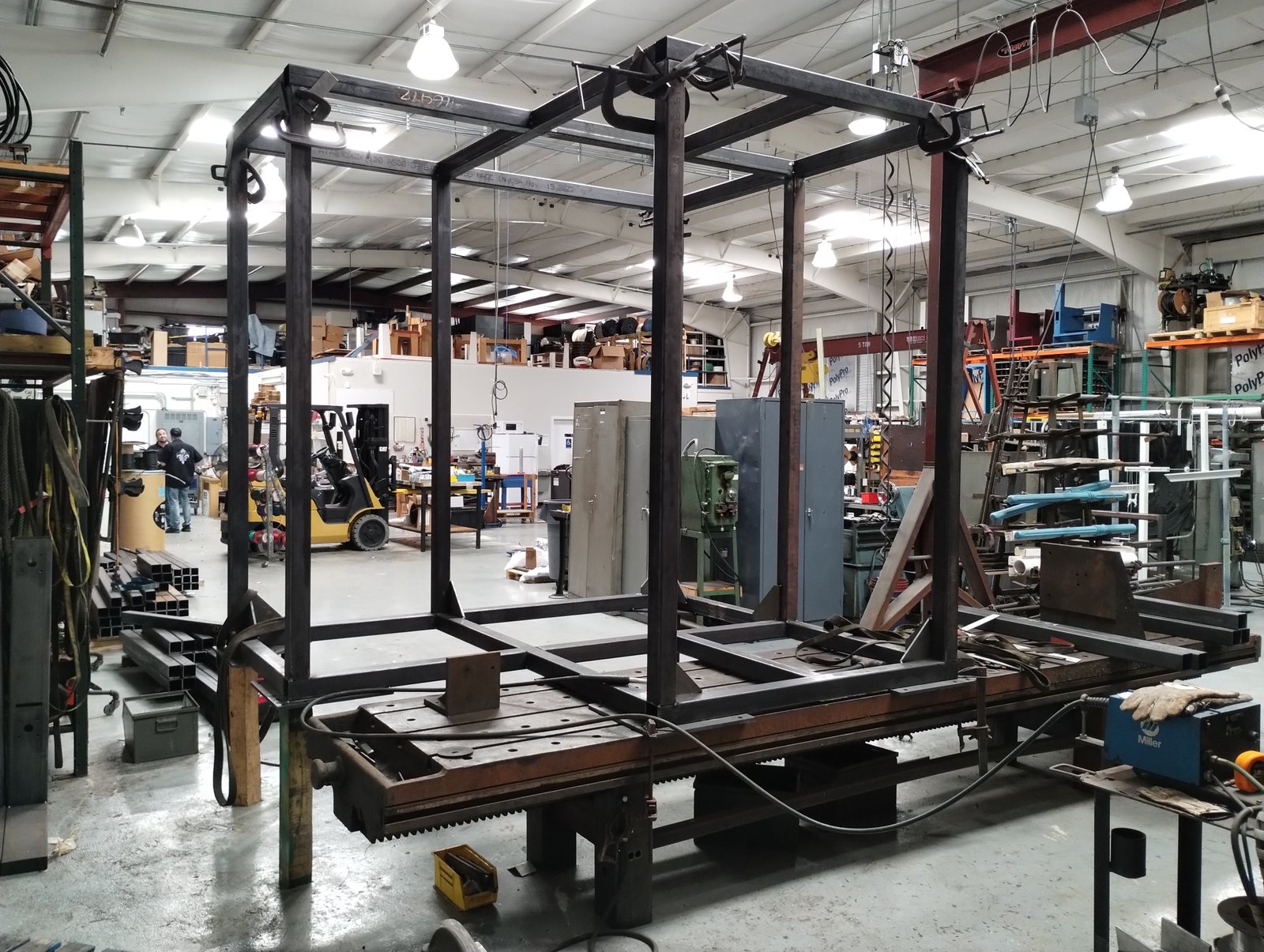 Large shop-built equipment frame fabrication
